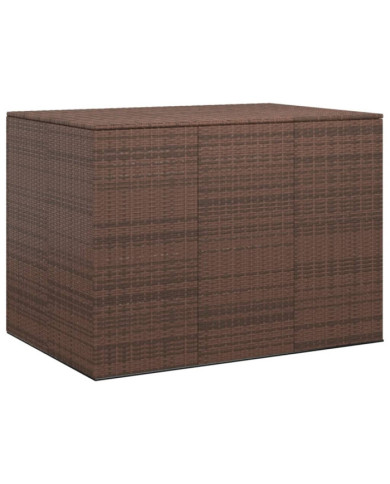 Boîte à coussins de jardin Résine tressée 145x100x103 cm Marron | Mobilier & Déco