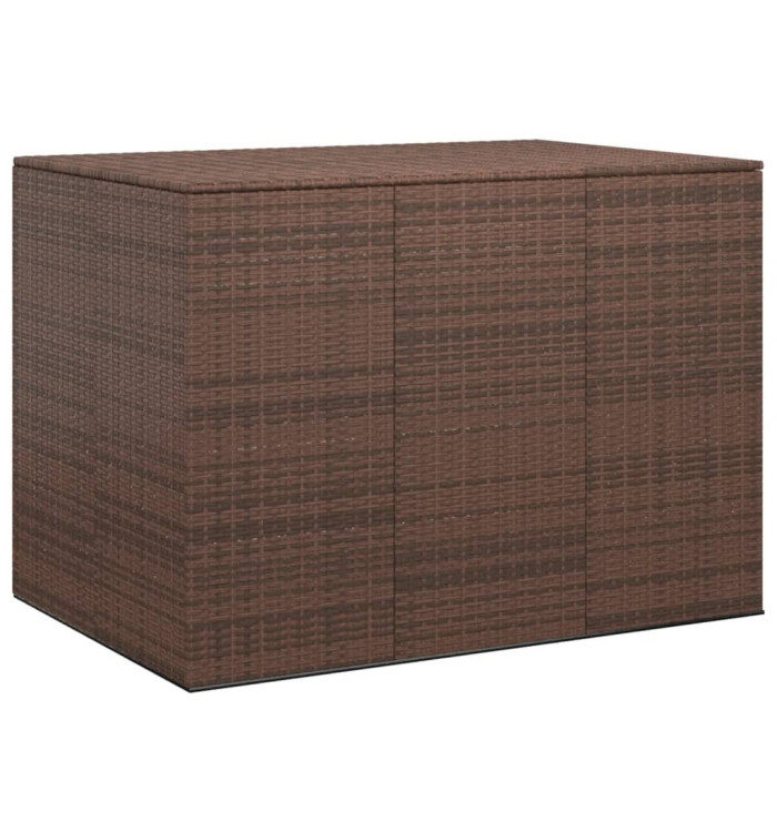 Boîte à coussins de jardin Résine tressée 145x100x103 cm Marron | Mobilier & Déco