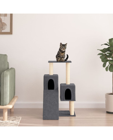 Arbre à chat avec griffoirs en sisal Gris foncé 82 cm | Mobilier & Déco