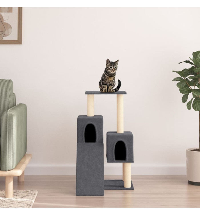 Arbre à chat avec griffoirs en sisal Gris foncé 82 cm | Mobilier & Déco