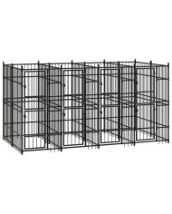 Chenil d'extérieur pour chiens Acier 7,37 m² | Mobilier & Déco