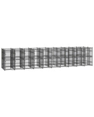 Chenil d'extérieur pour chiens Acier 18,43 m² | Mobilier & Déco