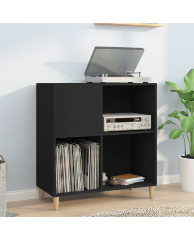 Armoire à disques noir 84,5x38x89 cm bois d'ingénierie | Mobilier & Déco