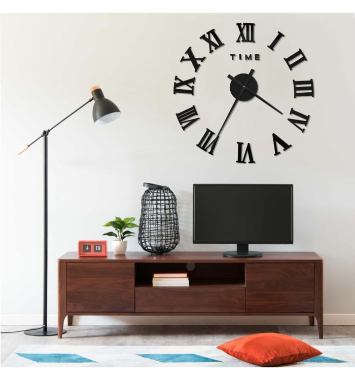 Horloge murale 3D Design moderne Noir 100 cm XXL | Mobilier & Déco