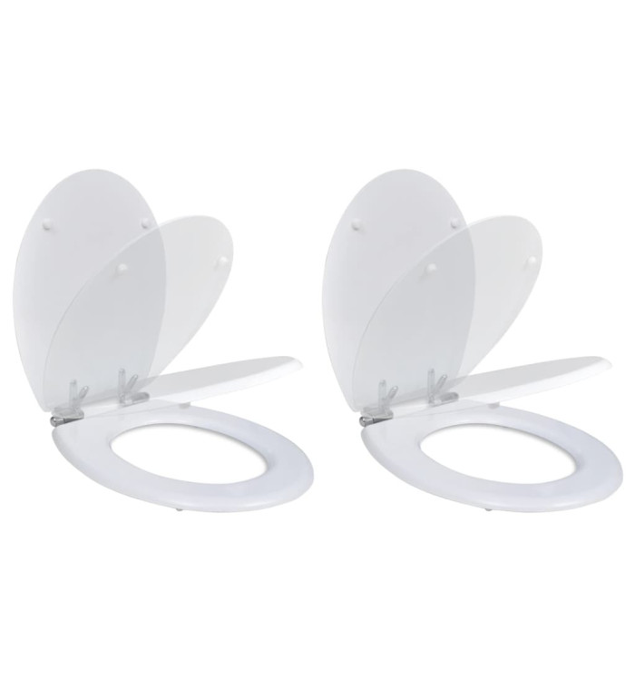 Siège de toilette et couvercle à fermeture douce 2pcs MDF Blanc | Mobilier & Déco