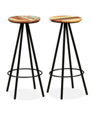 Tabourets de bar lot de 2 bois massif de récupération | Mobilier & Déco