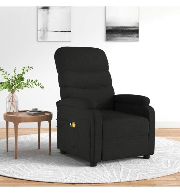 Fauteuil électrique de massage Noir Tissu | Mobilier & Déco