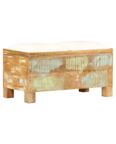 Banc de rangement Bois massif recyclé 80 x 40 x 40 cm | Mobilier & Déco