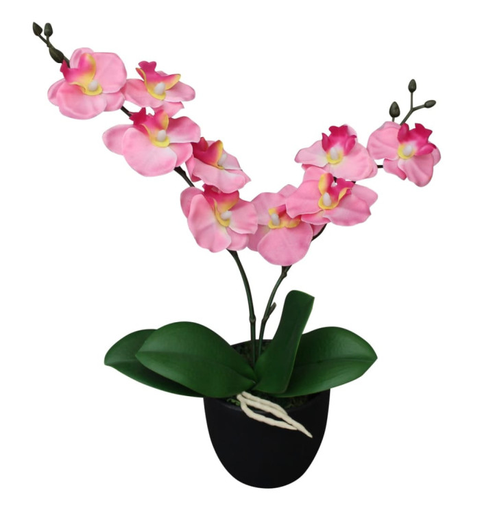 Plante artificielle avec pot Orchidée 30 cm Rose | Mobilier & Déco