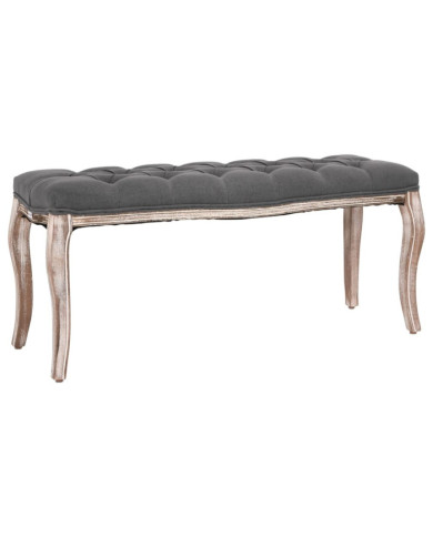 Banc Lin Bois solide 110x38x48 cm Gris foncé | Mobilier & Déco