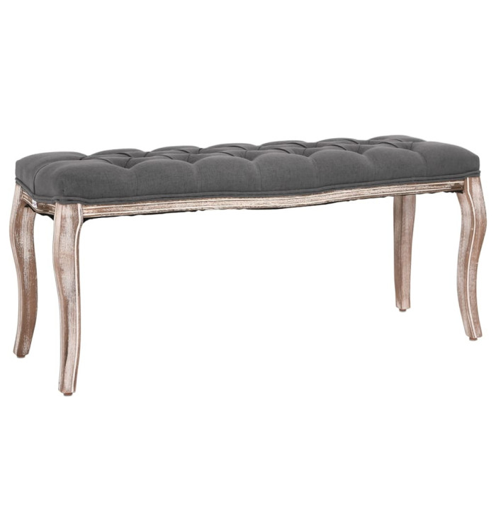 Banc Lin Bois solide 110x38x48 cm Gris foncé | Mobilier & Déco