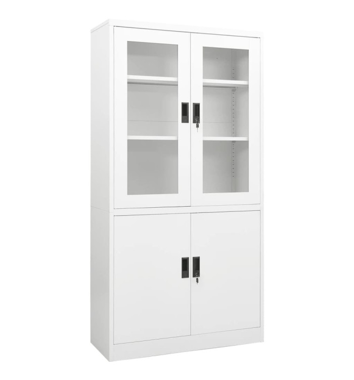 Armoire de bureau Blanc 90x40x180 cm Acier | Mobilier & Déco
