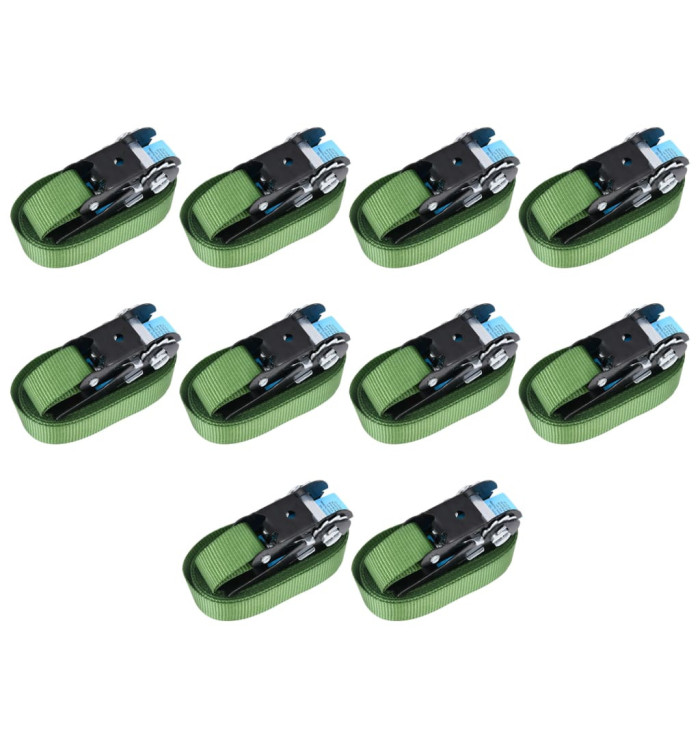 Sangles d’arrimage à cliquet 10 pcs 800 daN 6 m Vert | Mobilier & Déco