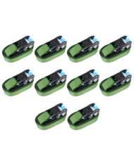 Sangles d’arrimage à cliquet 10 pcs 800 daN 6 m Vert | Mobilier & Déco