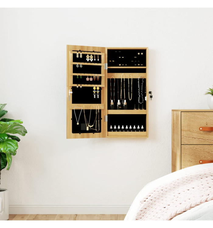 Armoire à bijoux avec miroir et éclairage LED mural | Mobilier & Déco
