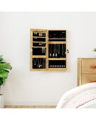 Armoire à bijoux avec miroir et éclairage LED mural | Mobilier & Déco