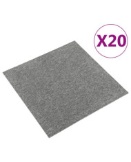 Dalles de tapis de sol 20 pcs 5 m² 50x50 cm Gris | Mobilier & Déco