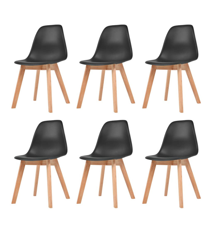 Chaises à manger lot de 6 Noir Plastique | Mobilier & Déco