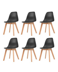 Chaises à manger lot de 6 Noir Plastique | Mobilier & Déco