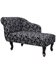 Chaise longue Noir et blanc Tissu | Mobilier & Déco