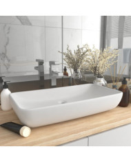 Lavabo de luxe rectangulaire Blanc mat 71x38 cm Céramique | Mobilier & Déco