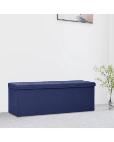 Banc de rangement pliable Bleu Faux lin | Mobilier & Déco