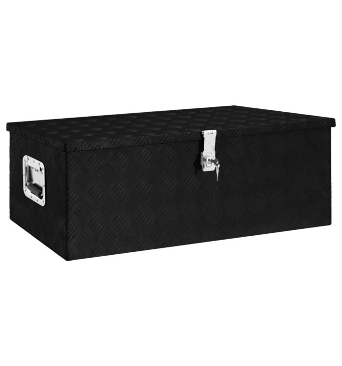 Boîte de rangement Noir 90x47x33,5 cm Aluminium | Mobilier & Déco