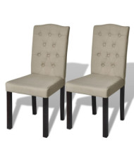 Chaises à manger lot de 2 poil de chameau tissu | Mobilier & Déco