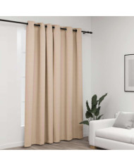 Rideau occultant aspect de lin avec œillets beige 290x245 cm | Mobilier & Déco