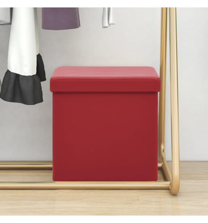 Tabouret de rangement pliable Rouge bordeaux PVC | Mobilier & Déco