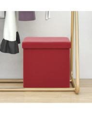 Tabouret de rangement pliable Rouge bordeaux PVC | Mobilier & Déco