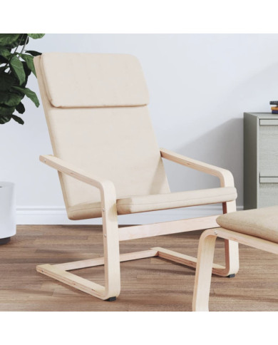 Chaise de relaxation Crème Tissu | Mobilier & Déco