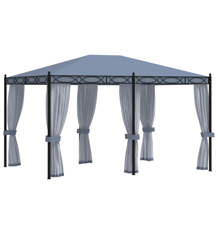 Tonnelle avec moustiquaire 3x4 m Anthracite Acier | Mobilier & Déco