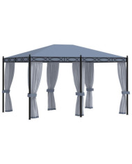 Tonnelle avec moustiquaire 3x4 m Anthracite Acier | Mobilier & Déco