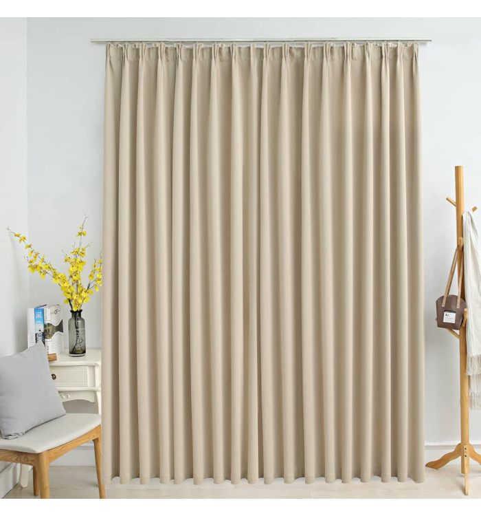 Rideau occultant avec crochets Beige 290x245 cm | Mobilier & Déco