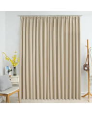 Rideau occultant avec crochets Beige 290x245 cm | Mobilier & Déco