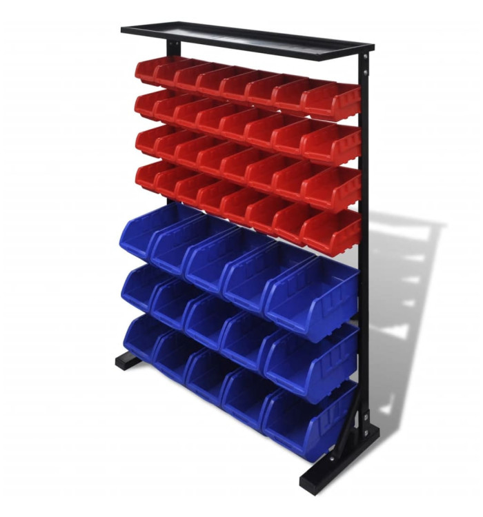 Étagère à outils de garage Bleu et rouge | Mobilier & Déco