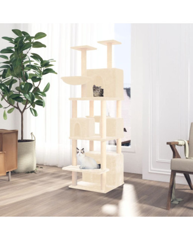 Arbre à chat avec griffoirs en sisal Crème 180 cm | Mobilier & Déco