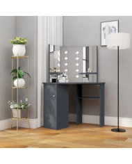 Coiffeuse d'angle avec LED Gris 111x54x141,5 cm | Mobilier & Déco