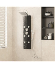 Panneau de douche Verre 25x47,5x130 cm Noir | Mobilier & Déco