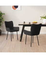 Chaises à manger lot de 2 Noir Velours | Mobilier & Déco