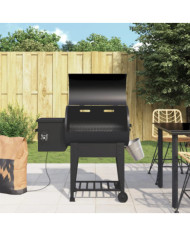 Gril à granulés avec étagère inférieure noir 94 cm fer | Mobilier & Déco