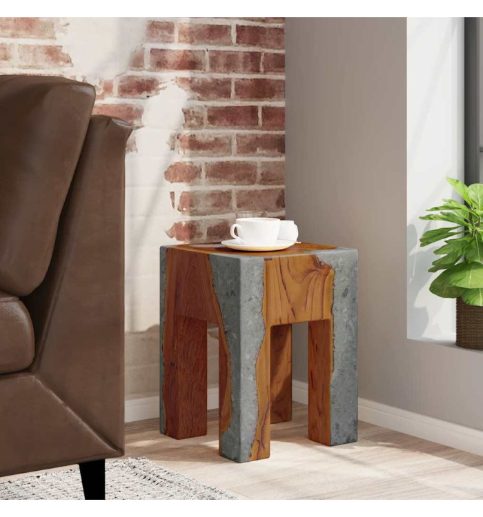 Tabouret Bois de teck massif et résine | Mobilier & Déco