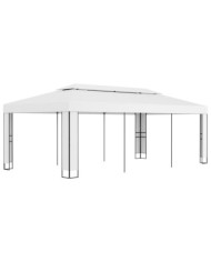 Tonnelle avec toit double 3x6 m Blanc | Mobilier & Déco