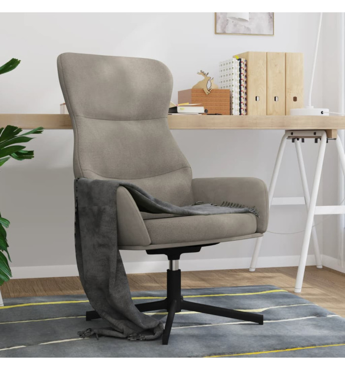 Chaise de relaxation Gris clair Velours | Mobilier & Déco