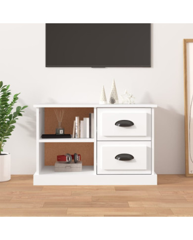 Meuble TV blanc 73x35,5x47,5 cm bois d'ingénierie | Mobilier & Déco
