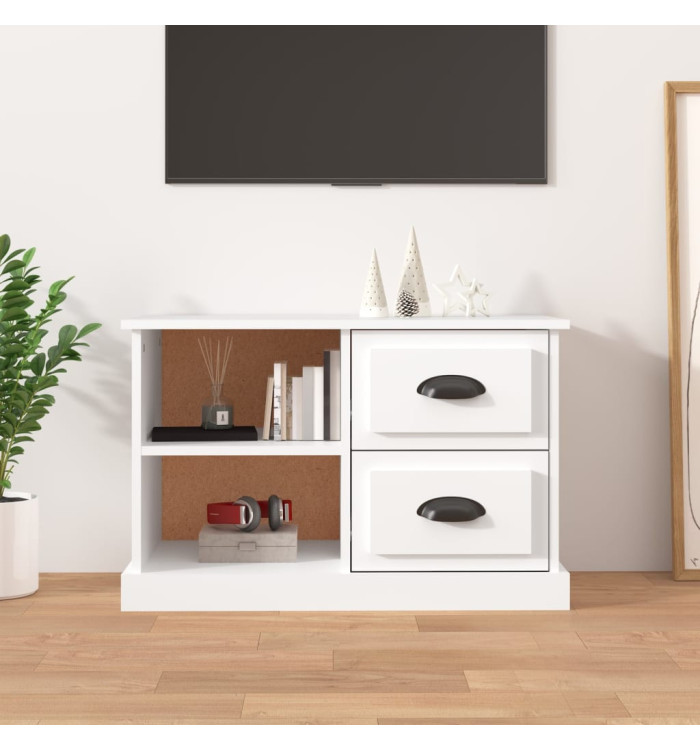 Meuble TV blanc 73x35,5x47,5 cm bois d'ingénierie | Mobilier & Déco