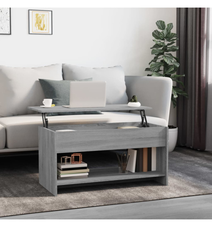 Table basse sonoma gris 102x50x52,5 cm bois d'ingénierie | Mobilier & Déco