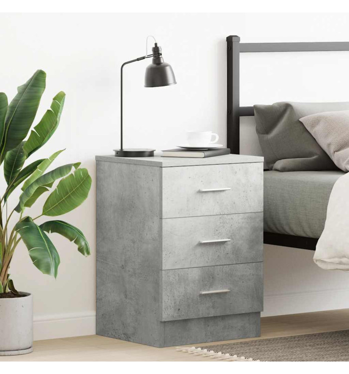 Table de chevet Gris béton 38x35x56 cm Bois d'ingénierie | Mobilier & Déco