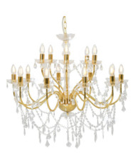Lustre 2 couches Doré 15 ampoules E14 | Mobilier & Déco